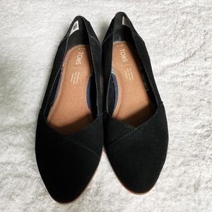 TOMS Black Suede Julie Flats size 7.5